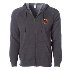 KC HiLiTES 70312 KC Hoodie Zip-Up Racer Logo Front Original Logo Back Heather Gray 3X-Large