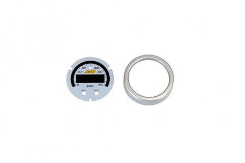 AEM X-Series GPS Speedometer Gauge 0-160mph / 0-240kph Accessory Kit Silver Bezel & White Faceplate