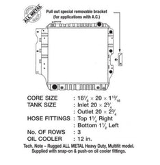 CSF Jeep Wrangler 2.5L 2002-1987; Jeep Wrangler 4.0L 2004-1991 Radiator