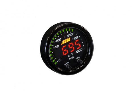 AEM X-Series EGT Gauge 0-1800F / 0-1000C Black Bezel & Black Faceplate