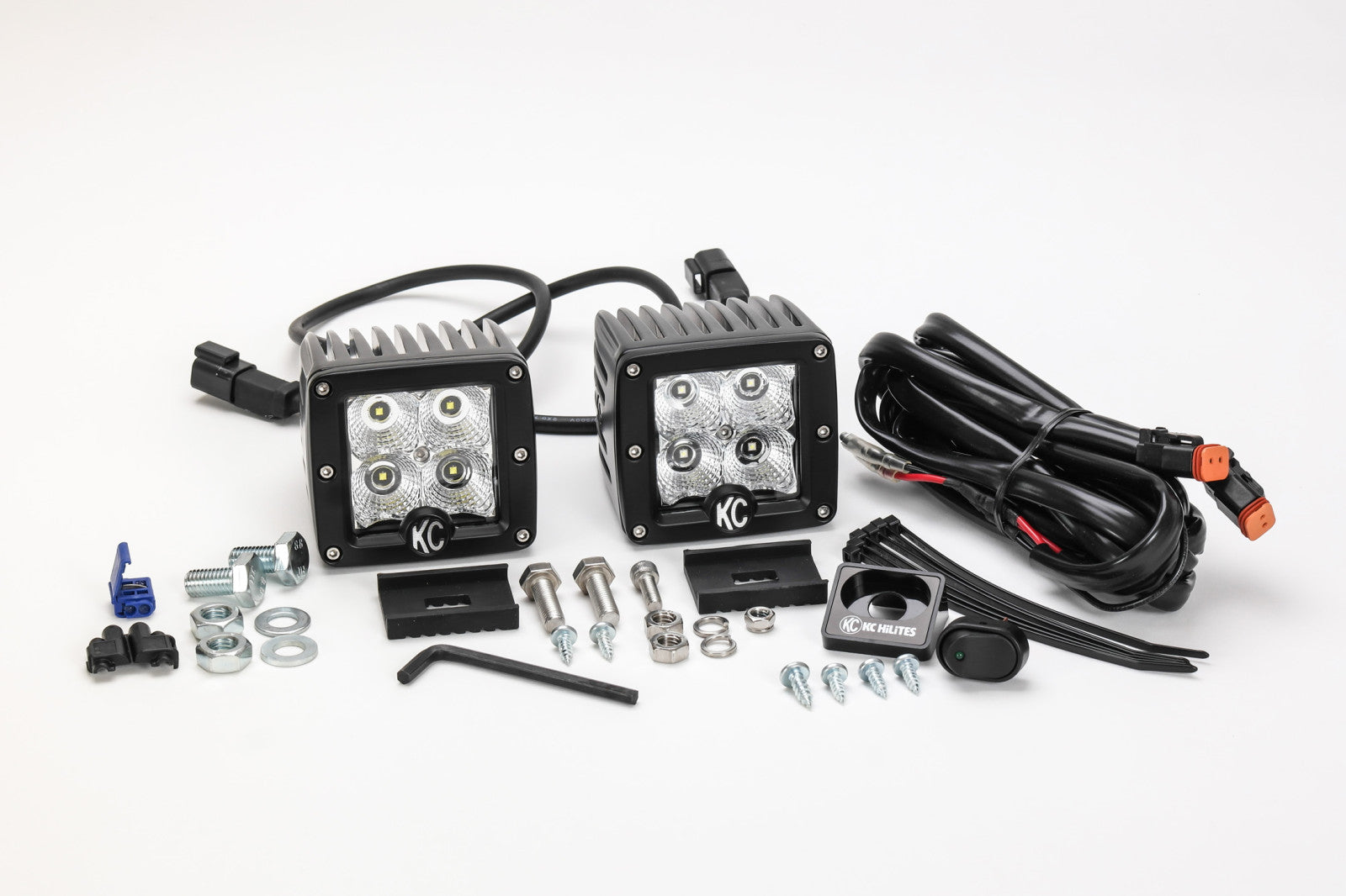 KC Hilites 3 in C-Series C3 LED - 2-Light System - 12W Flood Beam