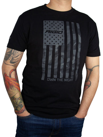 RIGID Industries 1054 RIGID T-Shirt, US Flag, Black, Medium