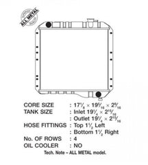 CSF Toyota Land Cruiser 3.9L 1974-1970; Toyota Land Cruiser 4.2L 1980-1975 Radiator