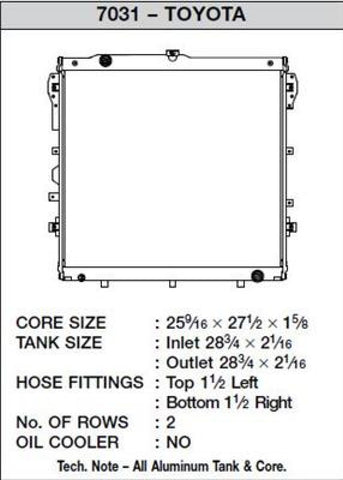 CSF 07-20 Toyota Tundra /Sequoia Radiator