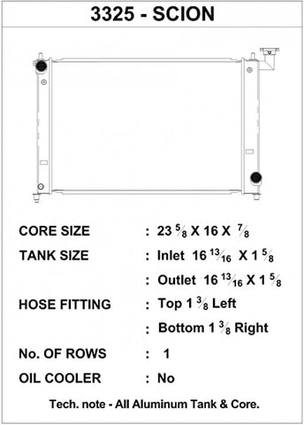 CSF 04-10 Scion tC Aluminum Radiator