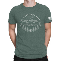 KC Eat Sleep Camp Repeat Tee Shirt - Pine - 4X-Large