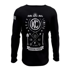 KC HiLiTES 70594 KC T-Shirt Long Sleeve Trailblazer Defy Limits Camping Graphic Black 2X-Large