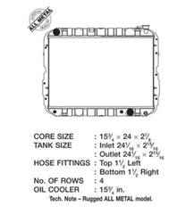 CSF Toyota Land Cruiser 2.4L 1987; Toyota Land Cruiser 3.4L 1987-1981; Toyota Land Cruiser 4.2L 1987-1981 Radiator