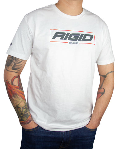 RIGID Industries 1053 RIGID T-Shirt, Established 2006, White, 2X-Large