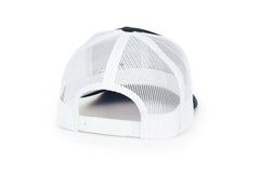 RIGID Industries 1029 RIGID Retro Trucker Hat With Offset Logo, Black Front, White Mesh Snapback